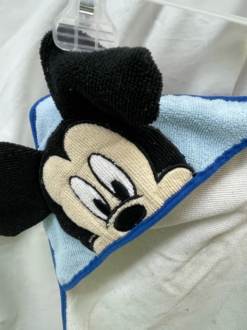 Disney Baby Hooded Towel with Mickey Mouse - White & Blue OSF